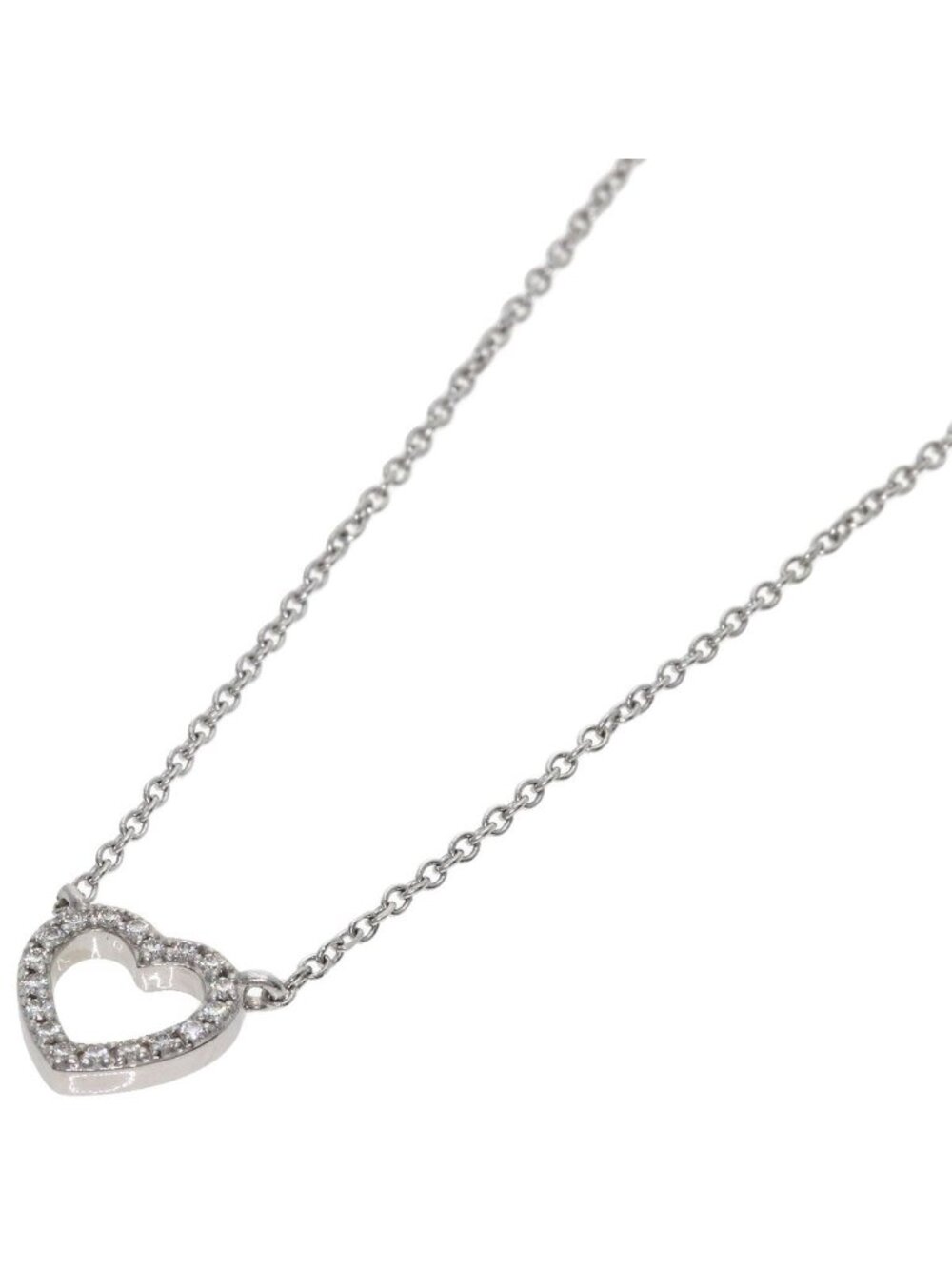 Tiffany & Co Metro Heart Diamond Necklace 18K White Gold